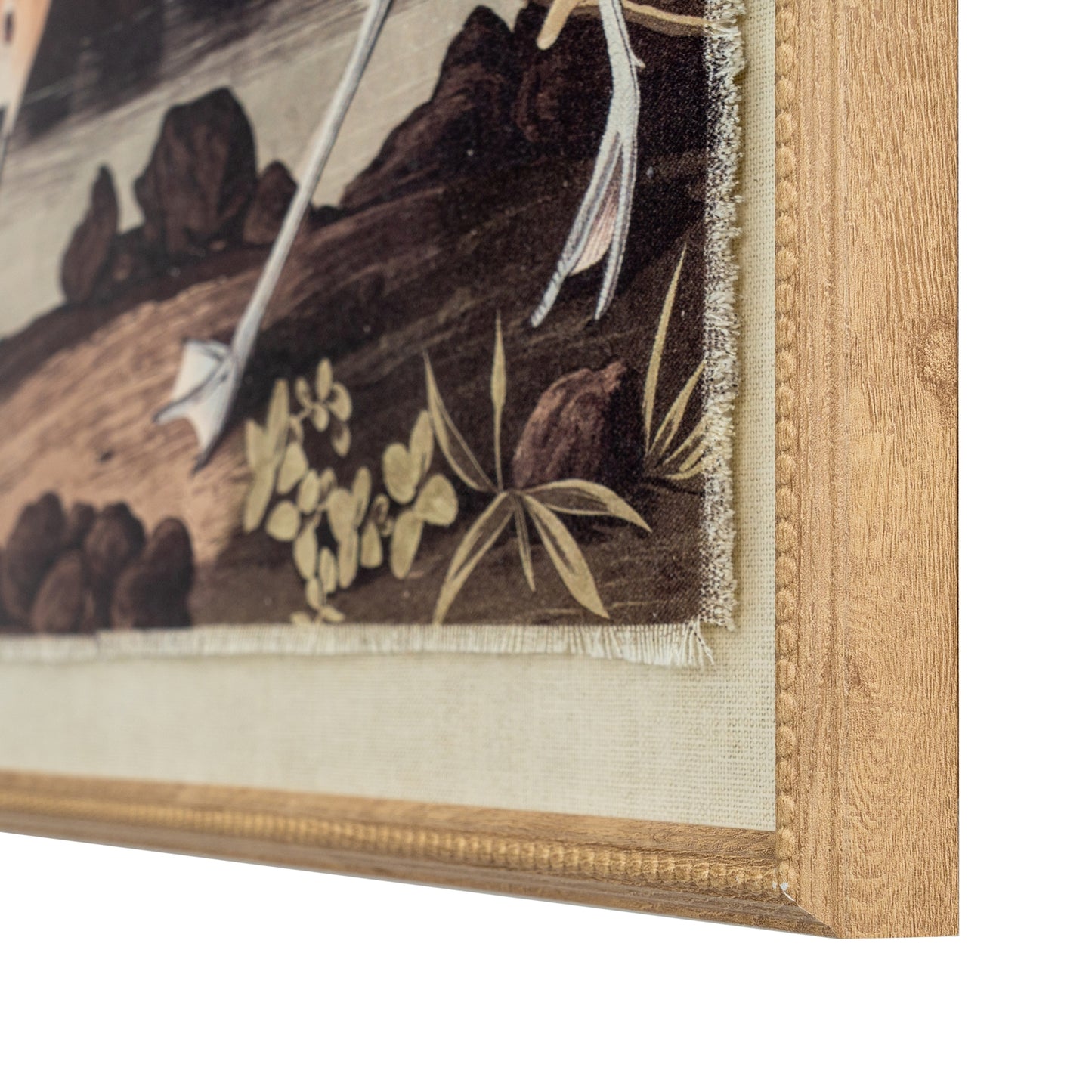 Flora & Fauna Collection Avocet On Linen In Beaded Frame - Printed Art from the Quanta Home collection.