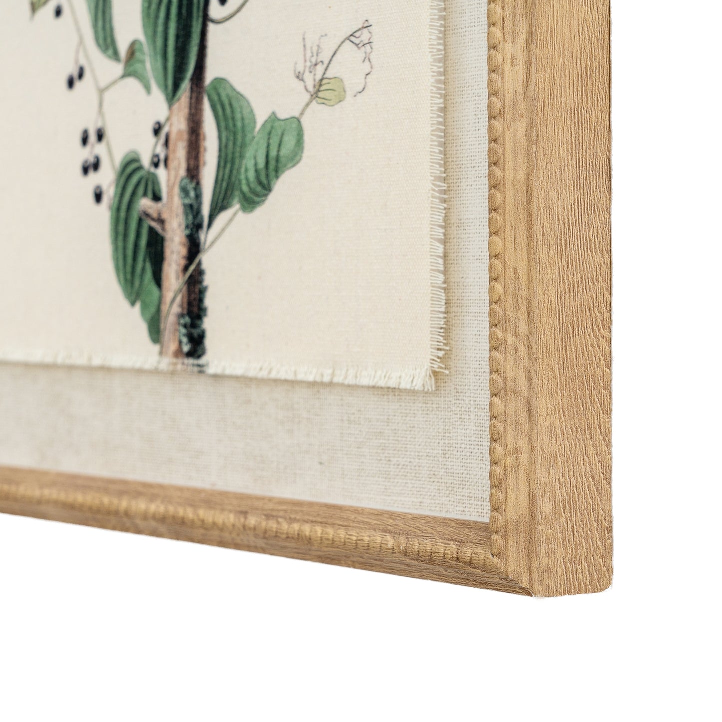 Flora & Fauna Collection Shrikes On Linen In Beaded Frame - Printed Art from the Quanta Home collection.