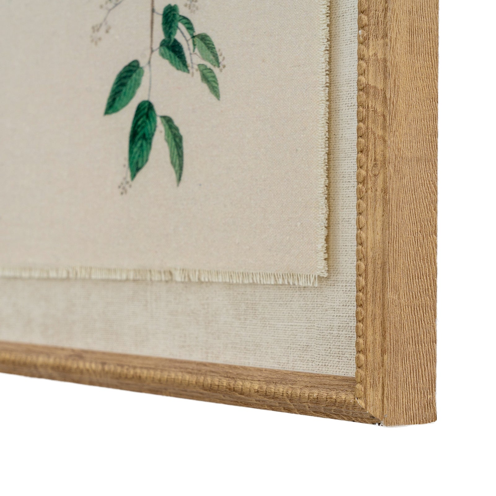 Flora & Fauna Collection Chickadees On Linen In Beaded Frame - Printed Art from the Quanta Home collection.