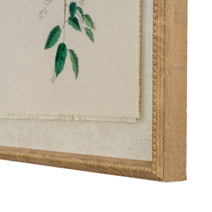 Flora & Fauna Collection Chickadees On Linen In Beaded Frame - Printed Art from the Quanta Home collection.