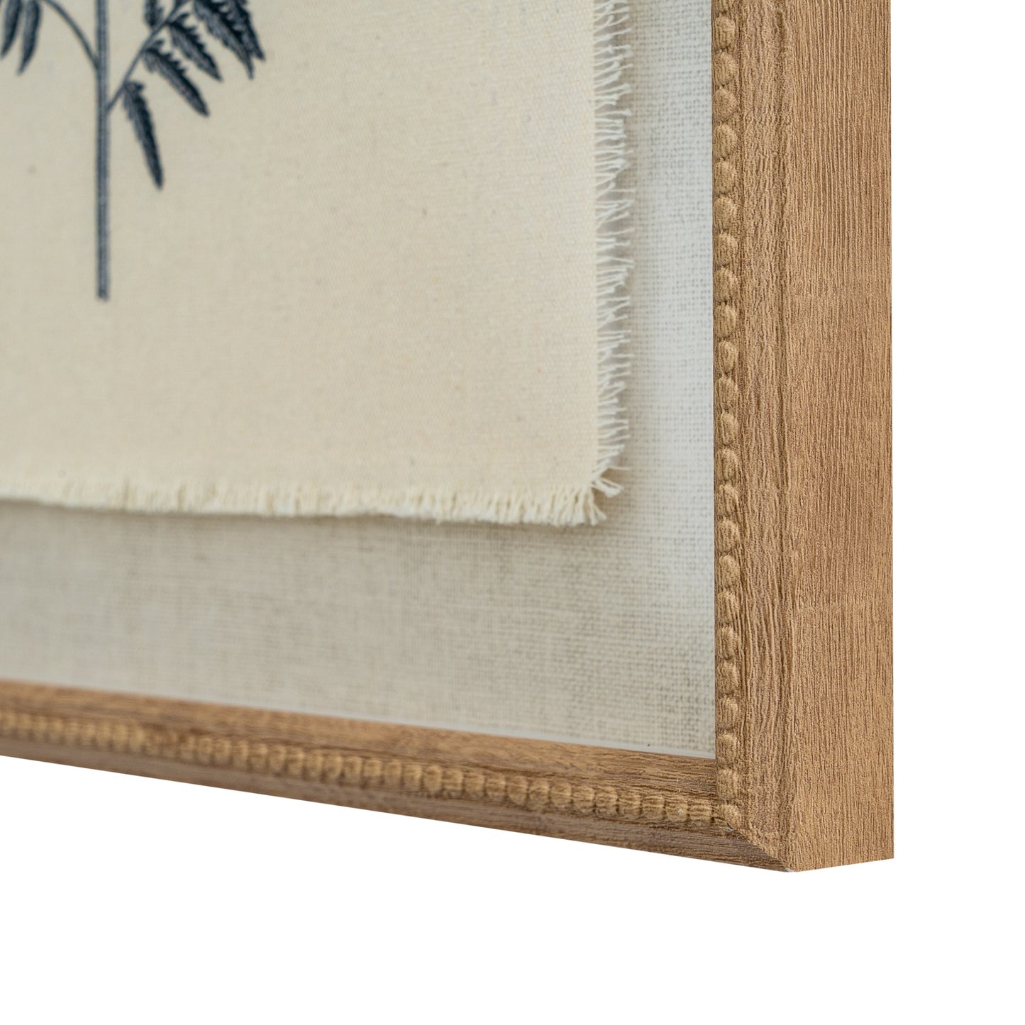Flora & Fauna Collection Beech Fern On Linen In Beaded Frame - Printed Art from the Quanta Home collection.
