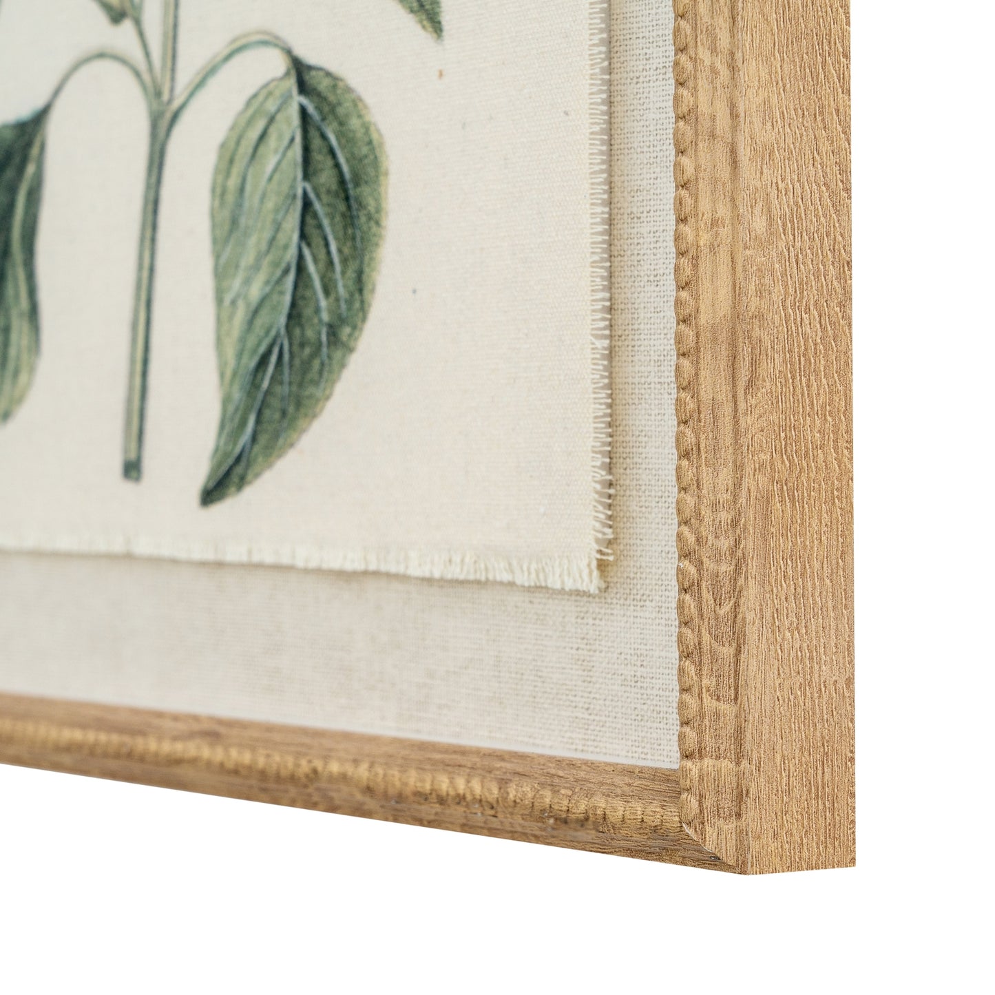 Flora & Fauna Collection Salvia On Linen In Beaded Frame - Printed Art from the Quanta Home collection.