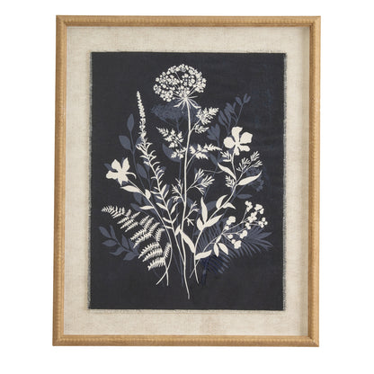 Flora & Fauna Collection Meadow On Linen In Beaded Frame - Printed Art from the Quanta Home collection.