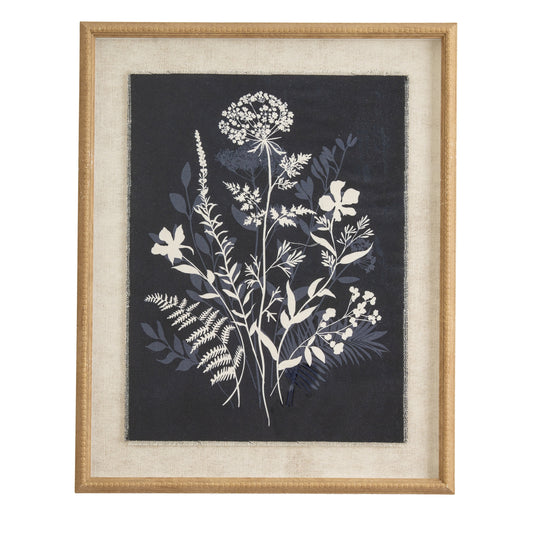 Flora & Fauna Collection Meadow On Linen In Beaded Frame - Printed Art from the Quanta Home collection.