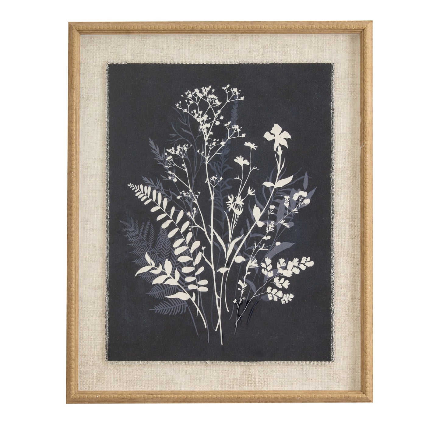 Flora & Fauna Collection Grove On Linen In Beaded Frame - Printed Art from the Quanta Home collection.