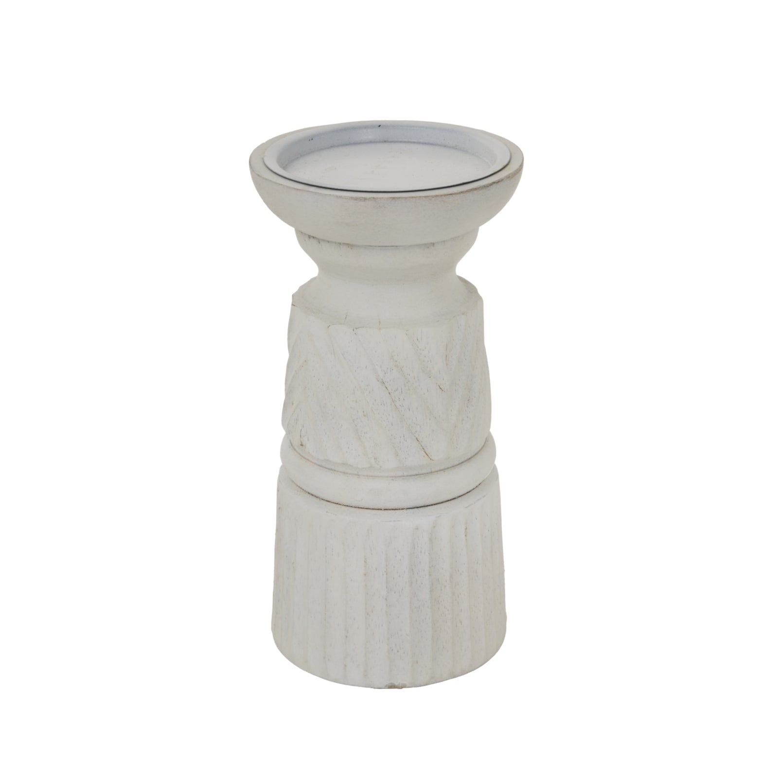 White Carved Candle Holder - Candle Holders from the Quanta Home collection.