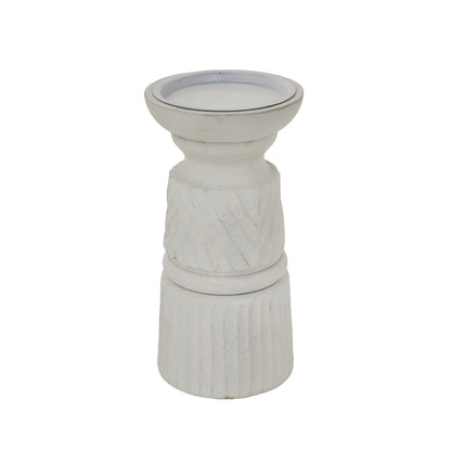 White Carved Candle Holder - Candle Holders from the Quanta Home collection.