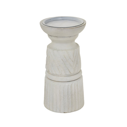 White Carved Candle Holder - Candle Holders from the Quanta Home collection.