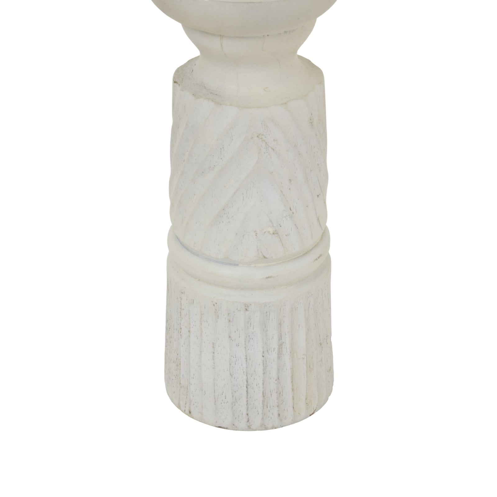 Medium White Carved Candle Holder - Candle Holders from the Quanta Home collection.