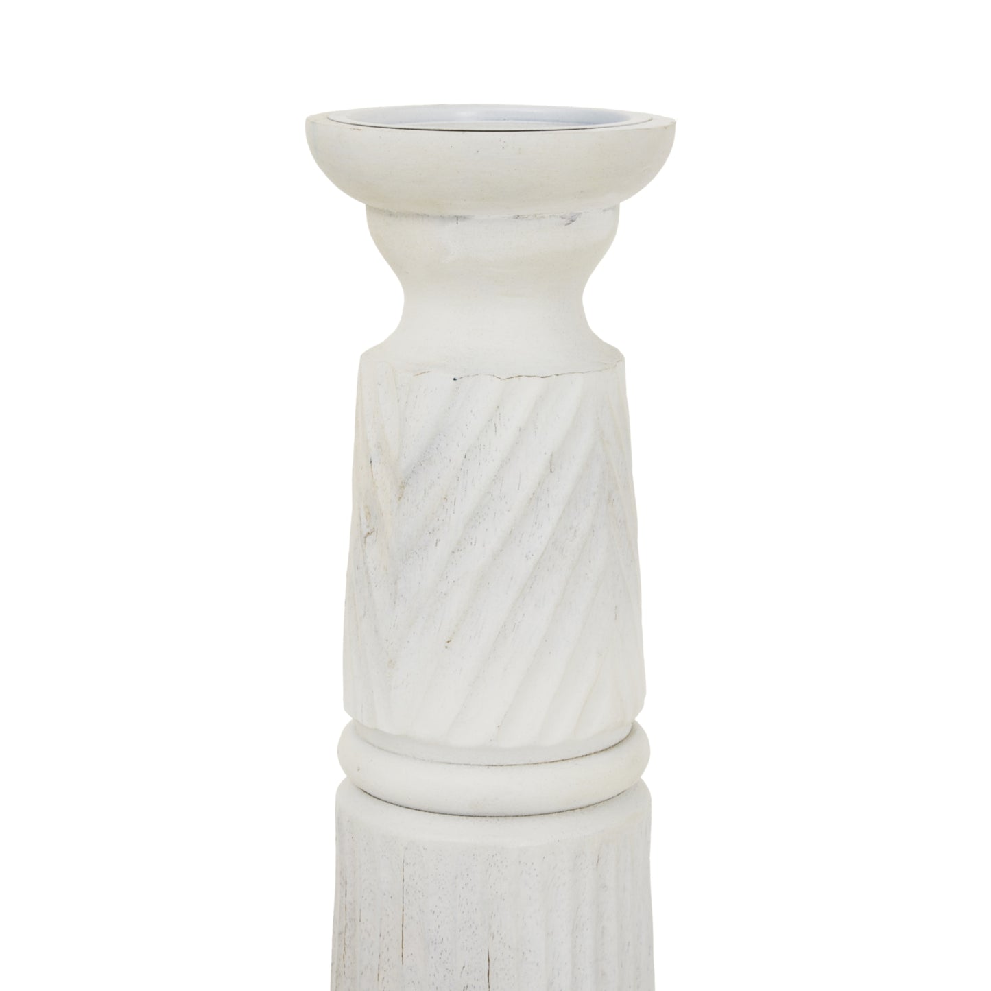 Large White Carved Candle Holder - Candle Holders from the Quanta Home collection.