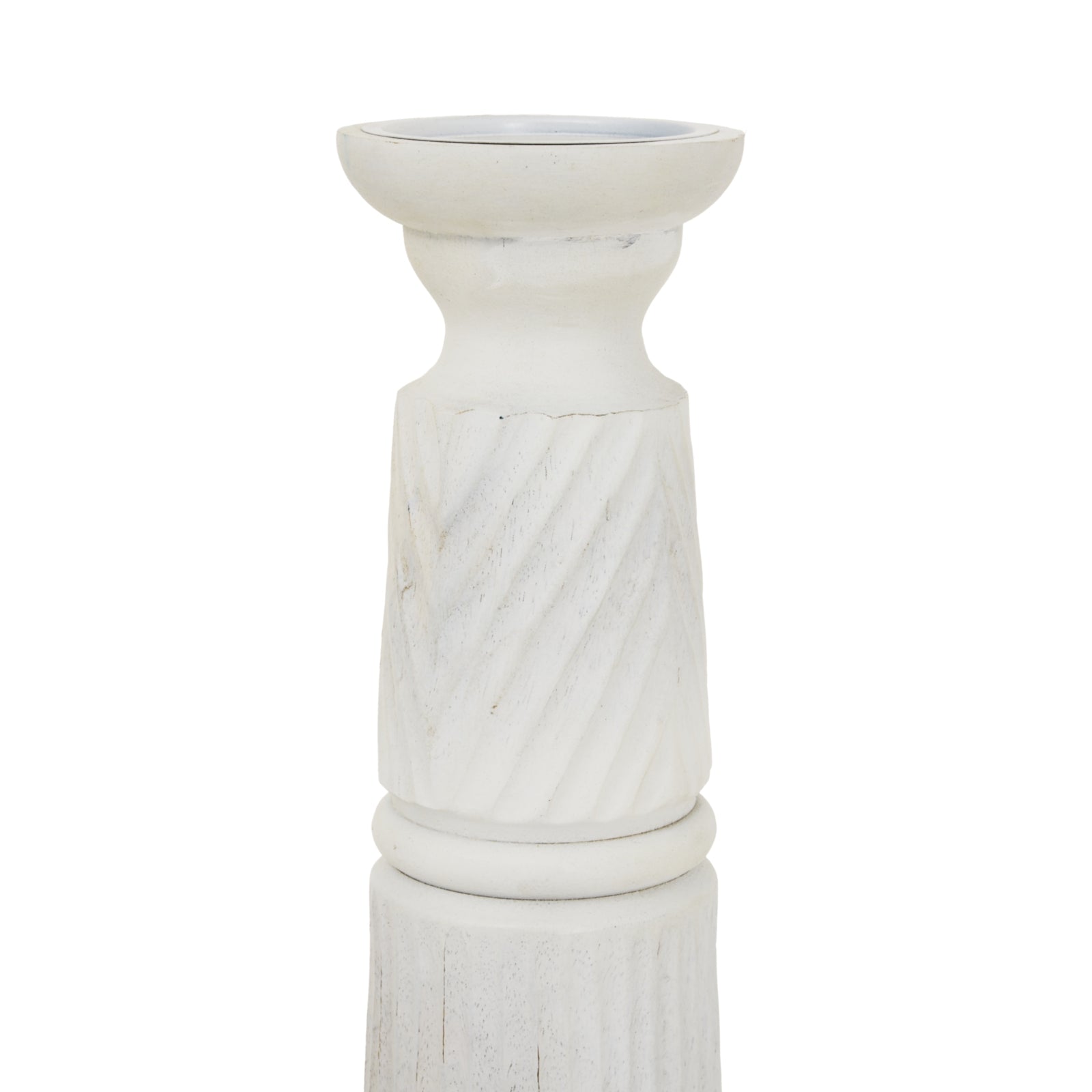 Large White Carved Candle Holder - Candle Holders from the Quanta Home collection.