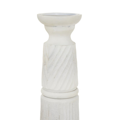 Large White Carved Candle Holder - Candle Holders from the Quanta Home collection.