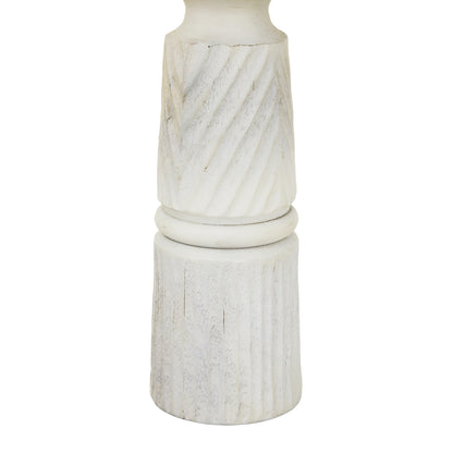 Large White Carved Candle Holder - Candle Holders from the Quanta Home collection.