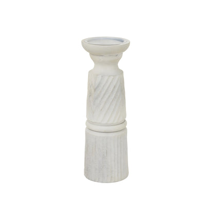 Large White Carved Candle Holder - Candle Holders from the Quanta Home collection.