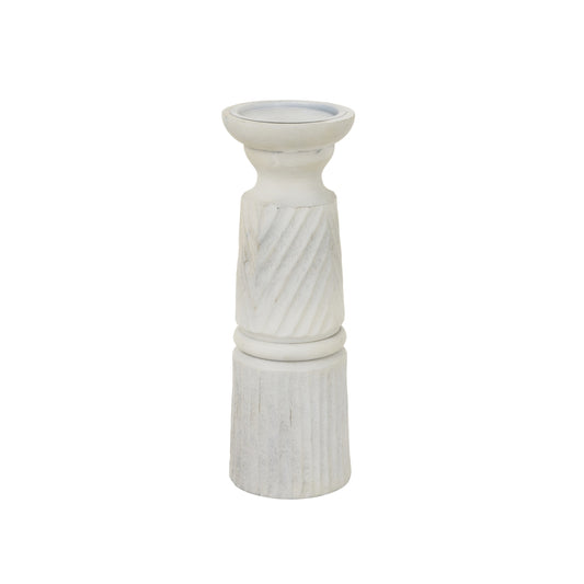 Large White Carved Candle Holder - Candle Holders from the Quanta Home collection.