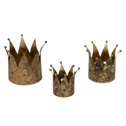 Antique Gold Crown Tealight Holder - Christmas from the Quanta Home collection.