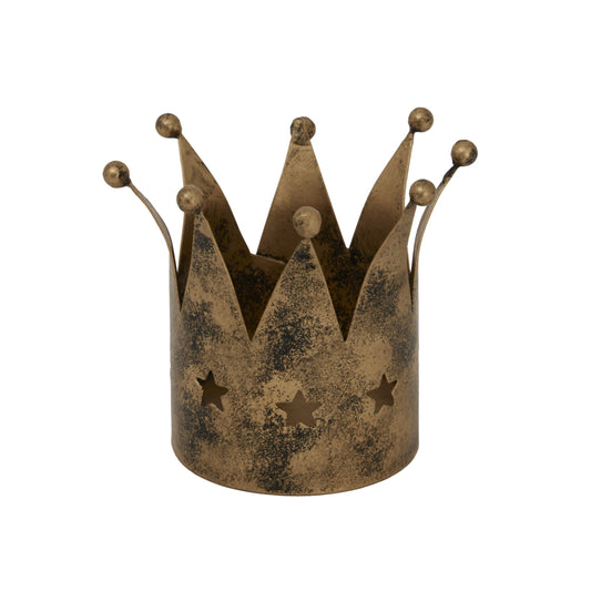 Antique Gold Crown Tealight Holder - Christmas from the Quanta Home collection.