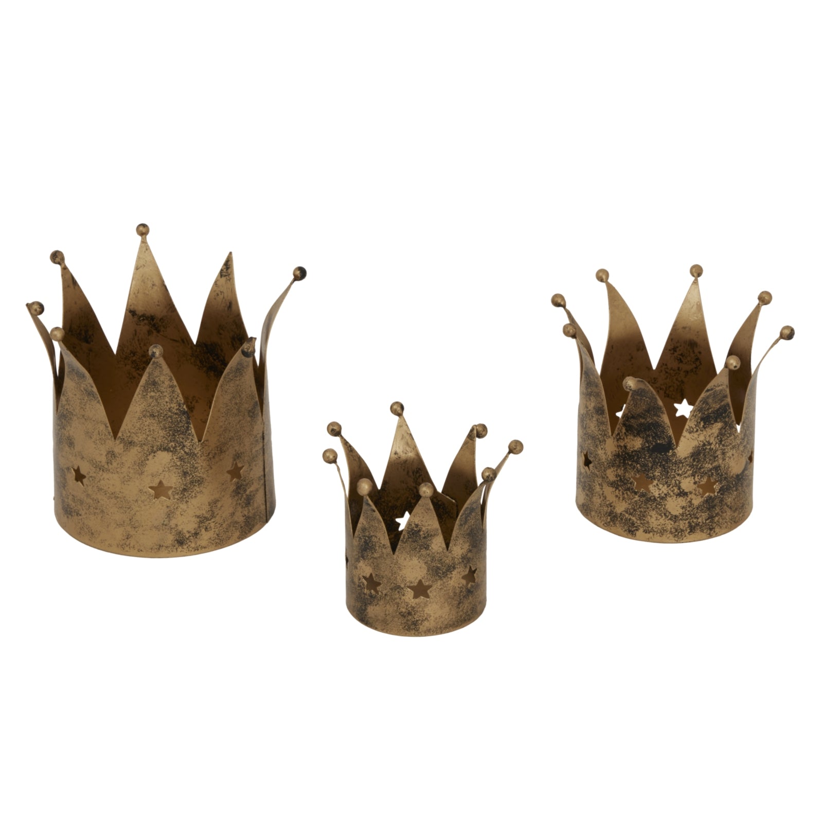 Antique Gold Crown Candle Holder - Christmas from the Quanta Home collection.