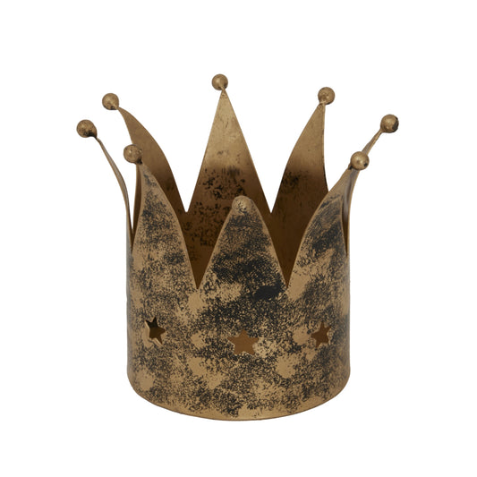 Antique Gold Crown Candle Holder - Christmas from the Quanta Home collection.