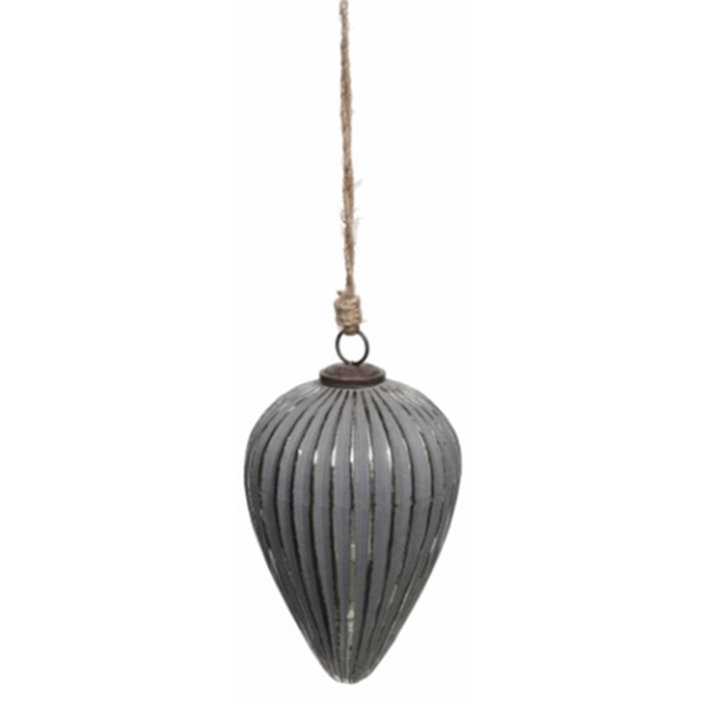 Grey Metallic Collection Large Cone Bauble - Christmas from the Quanta Home collection.