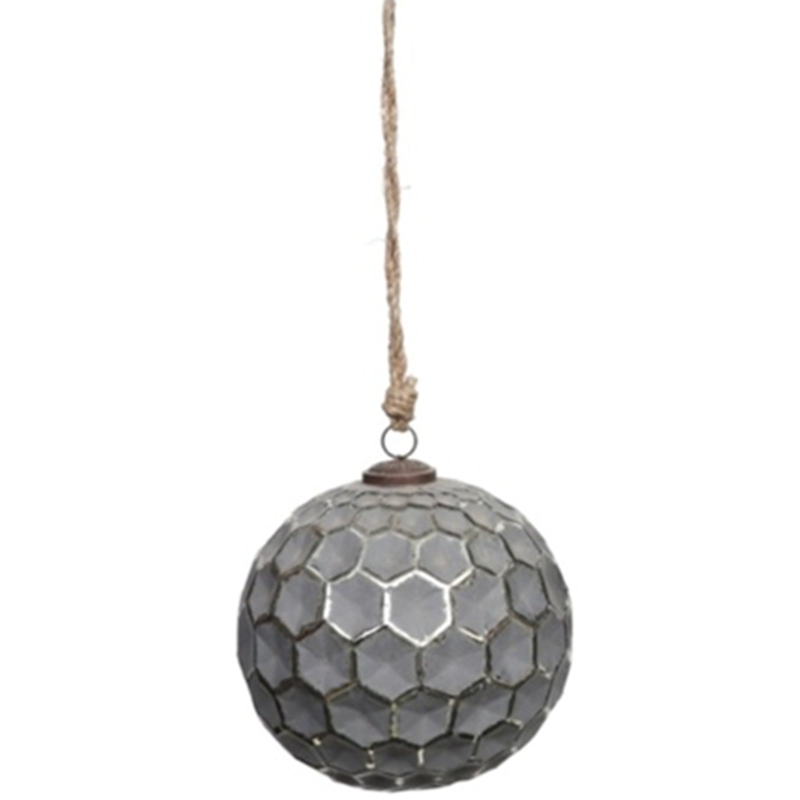 Grey Metallic Collection Large Honey Combe Bauble - Christmas from the Quanta Home collection.