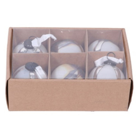 Silver Ombre Set Of 6 Baubles - Christmas from the Quanta Home collection.