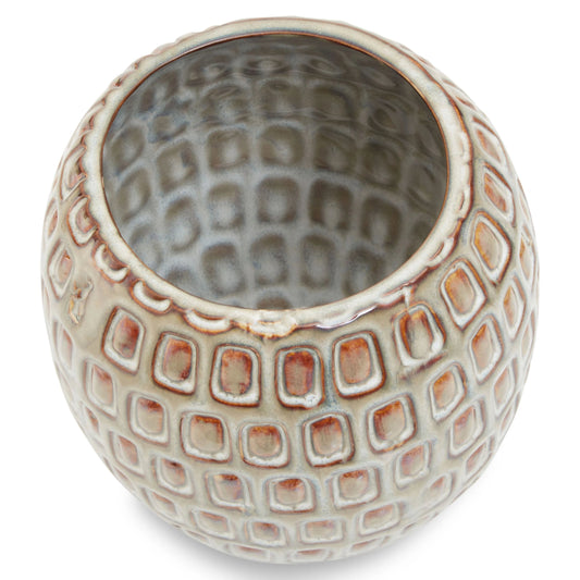 Bloom Small Cream Textured Ceramic Planter
