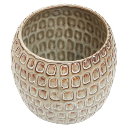 Bloom Large Cream Textured Ceramic Planter