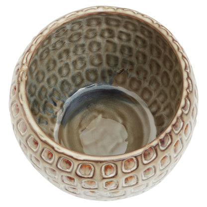 Bloom Large Cream Textured Ceramic Planter