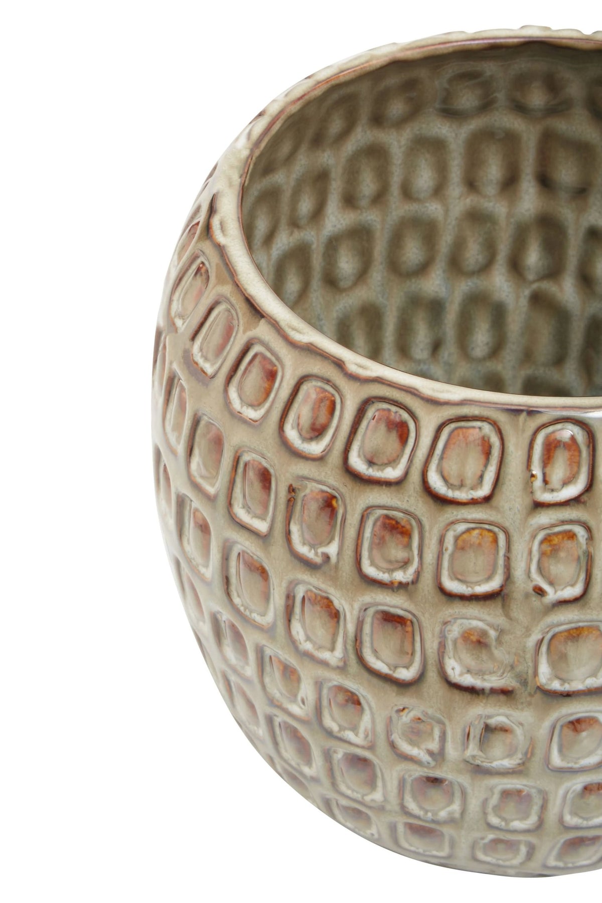 Bloom Large Cream Textured Ceramic Planter