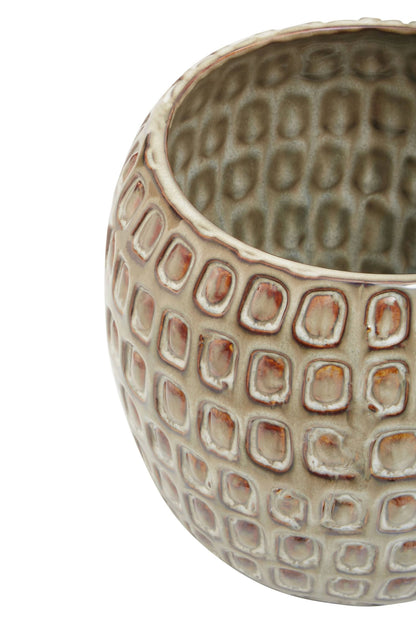 Bloom Large Cream Textured Ceramic Planter
