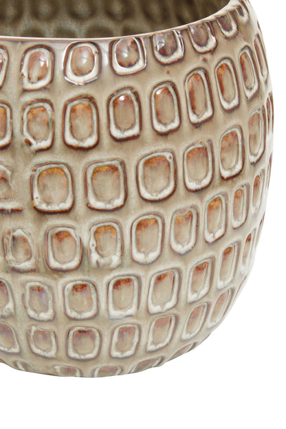 Bloom Large Cream Textured Ceramic Planter