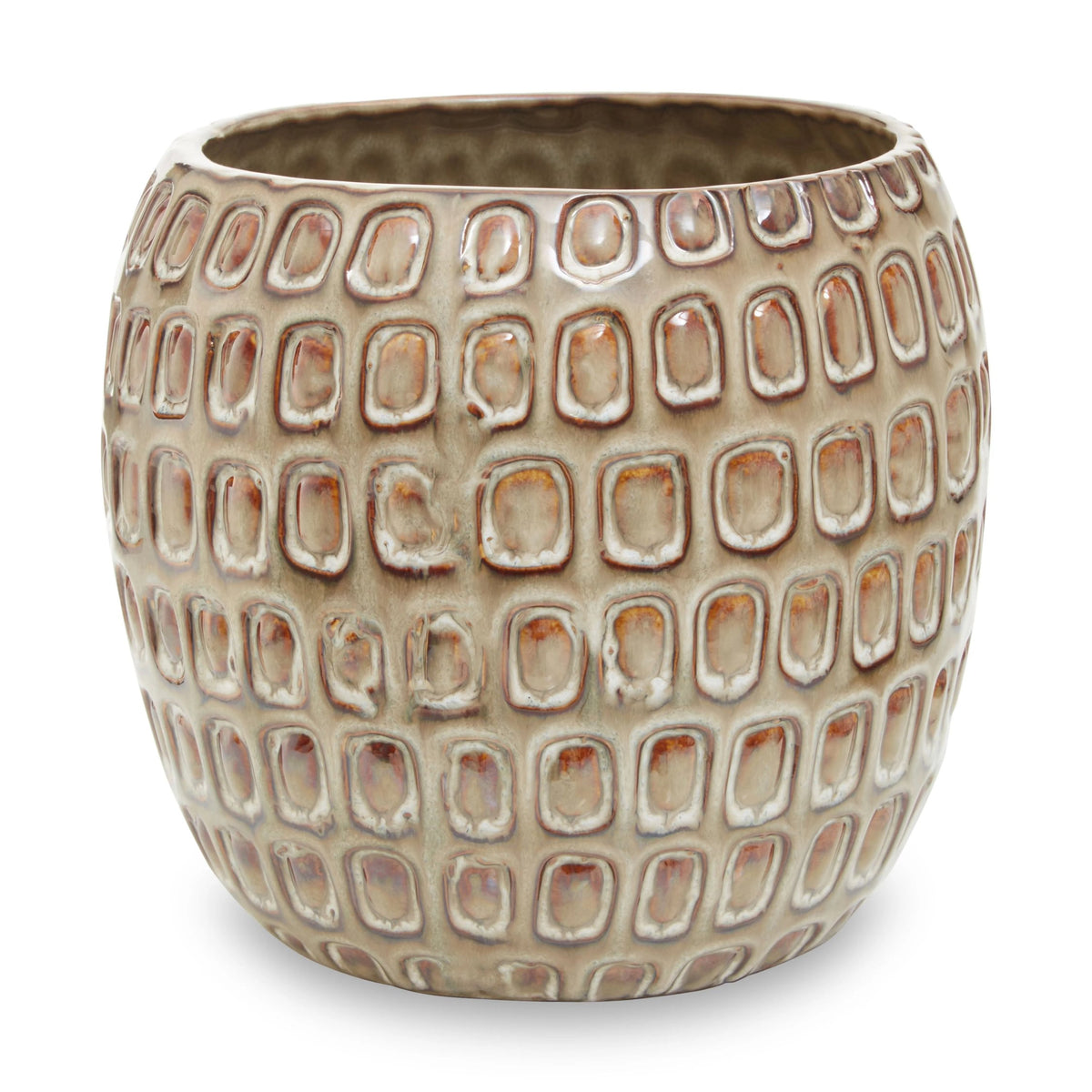 Bloom Large Cream Textured Ceramic Planter