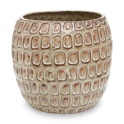 Bloom Large Cream Textured Ceramic Planter
