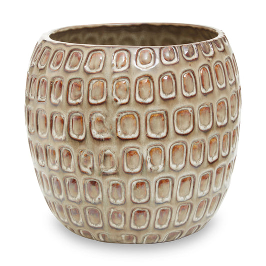 Bloom Large Cream Textured Ceramic Planter