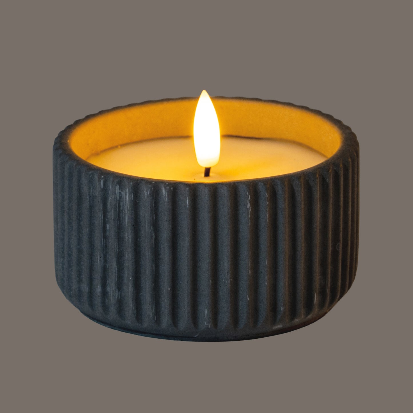 Luxe Collection Natural Glow Ribbed Small Led Candle - Candles from the Quanta Home collection.