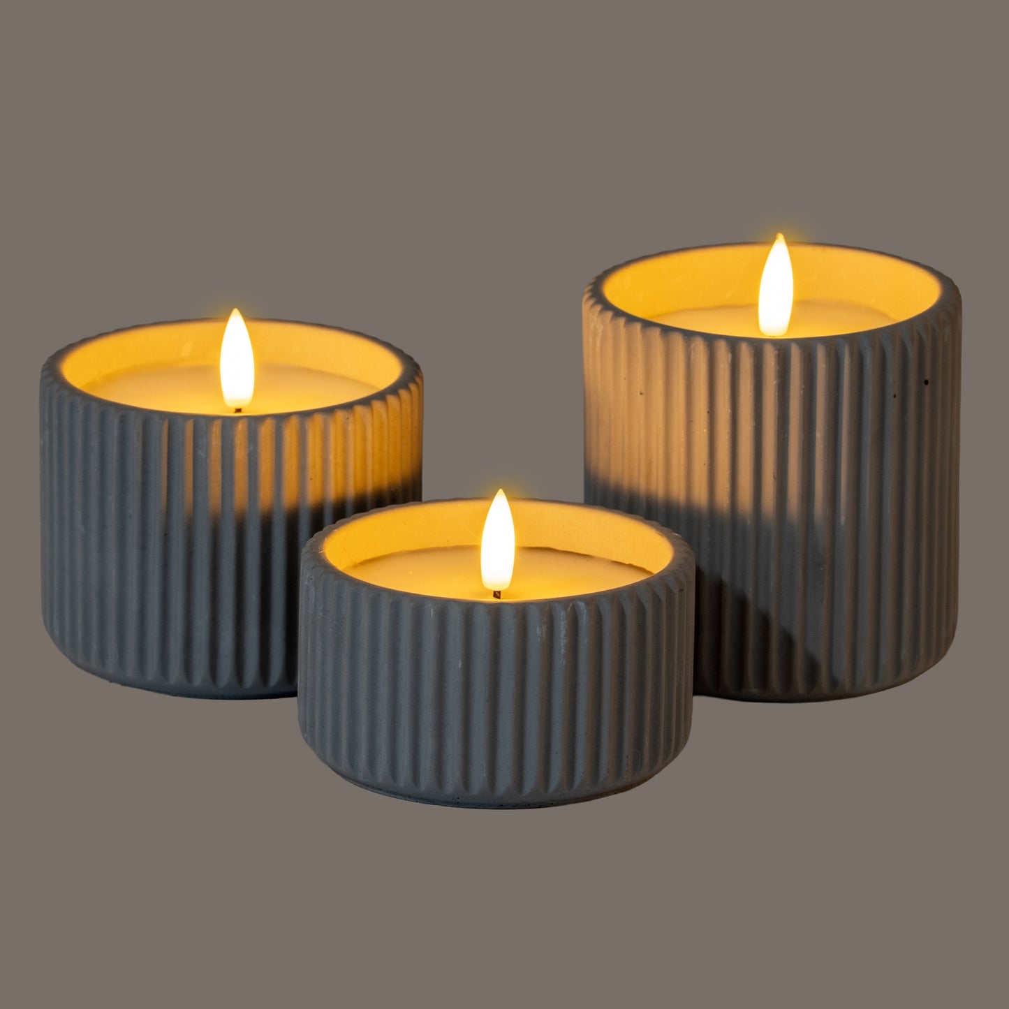 Luxe Collection Natural Glow Ribbed Small Led Candle - Candles from the Quanta Home collection.