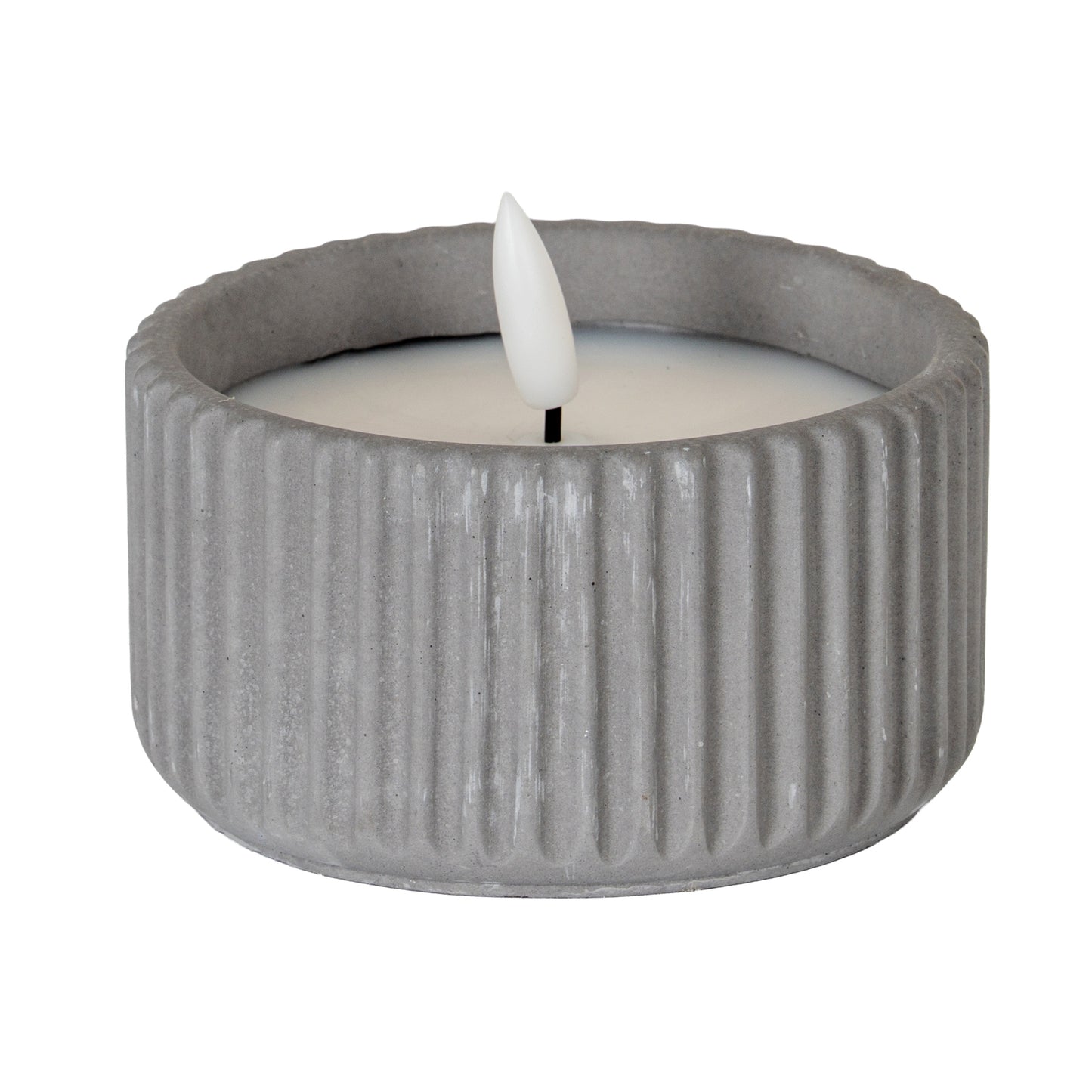 Luxe Collection Natural Glow Ribbed Small Led Candle - Candles from the Quanta Home collection.