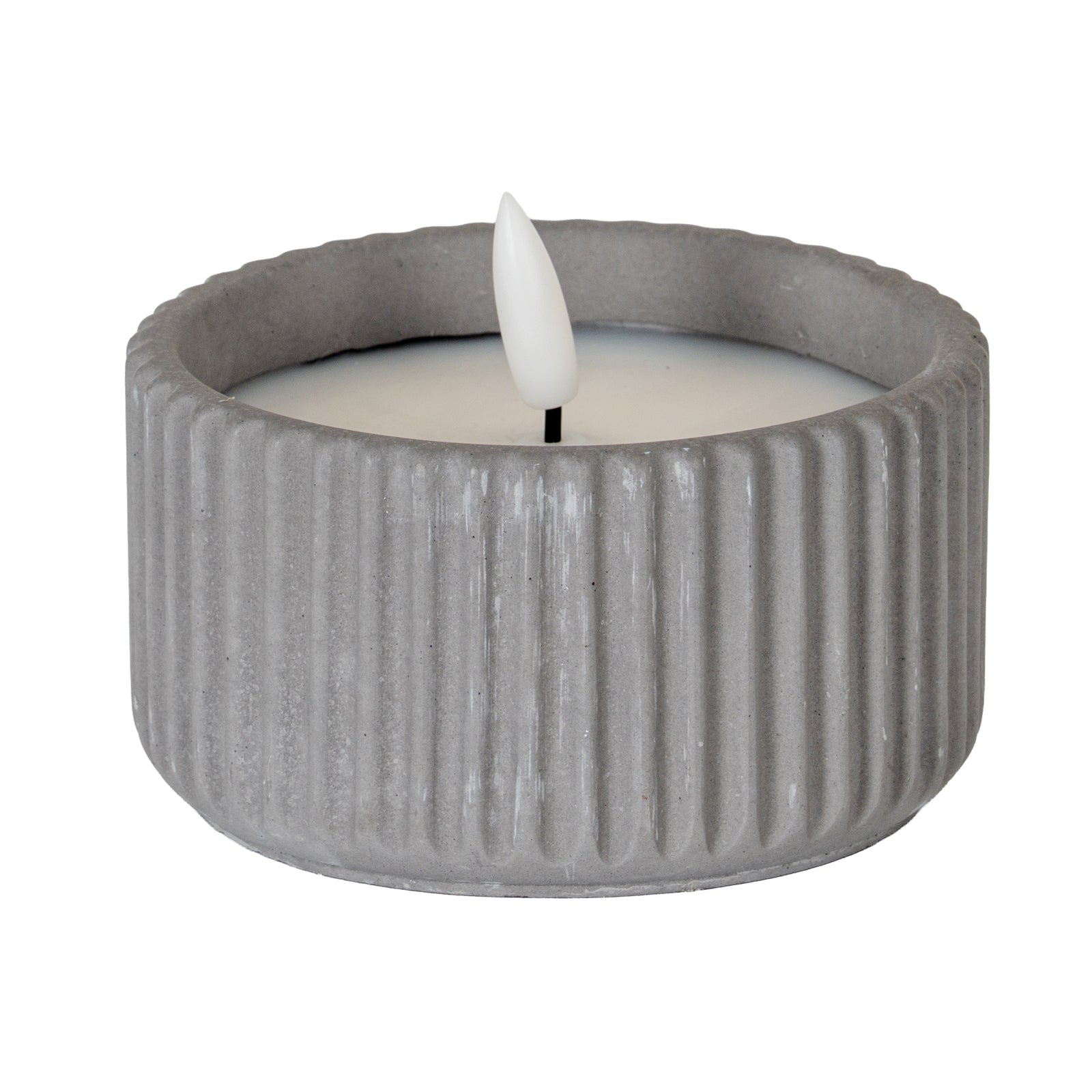 Luxe Collection Natural Glow Ribbed Small Led Candle - Candles from the Quanta Home collection.