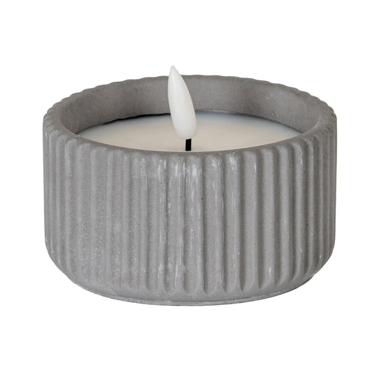 Luxe Collection Natural Glow Ribbed Small Led Candle - Candles from the Quanta Home collection.
