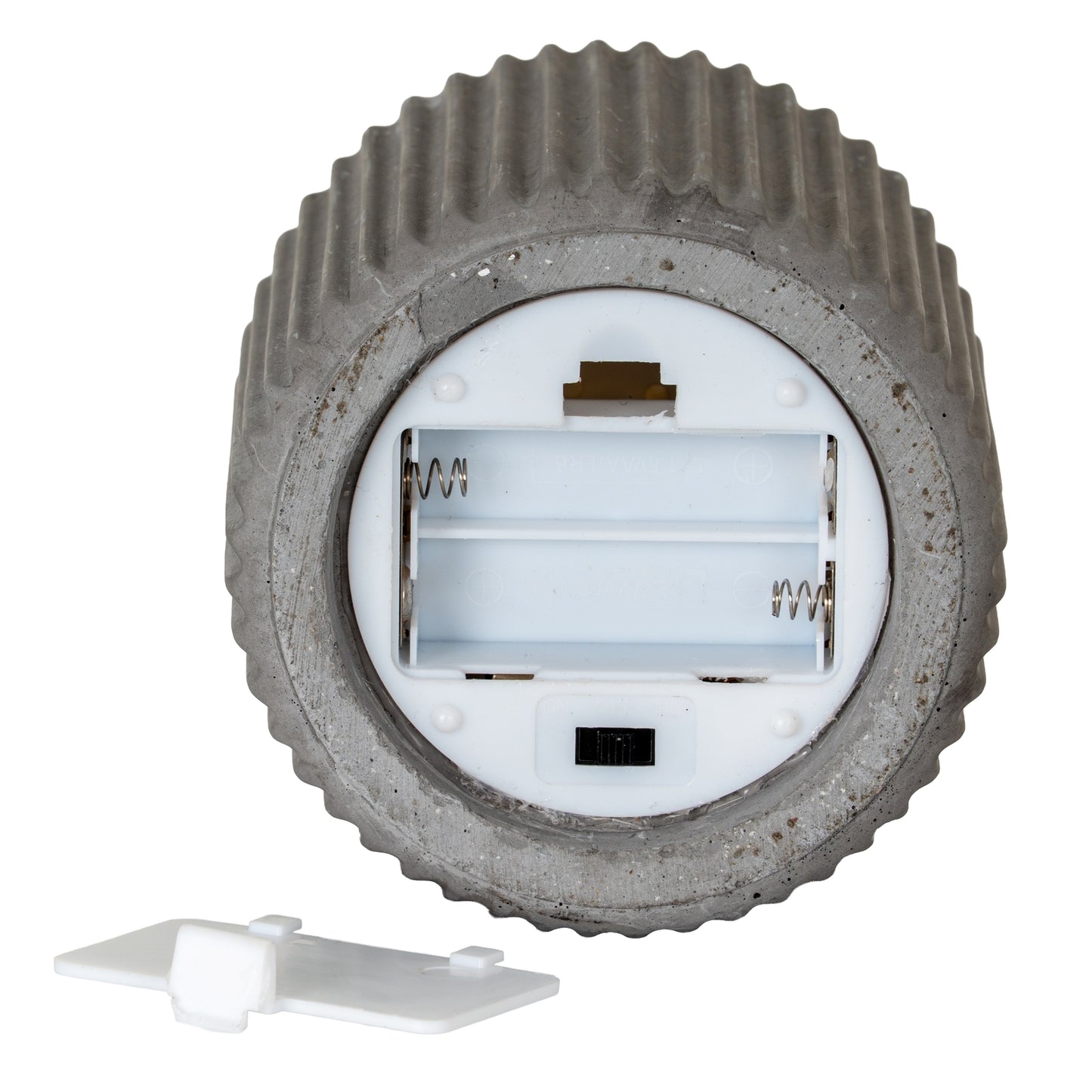 Luxe Collection Natural Glow Grey Ribbed Large Led Candle - Candles from the Quanta Home collection.