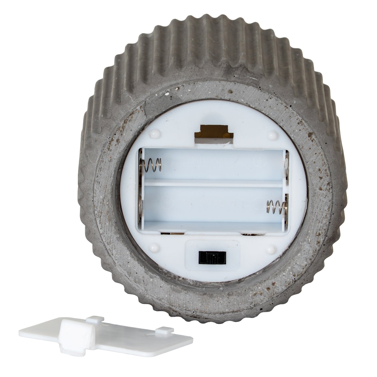 Luxe Collection Natural Glow Grey Ribbed Large Led Candle - Candles from the Quanta Home collection.