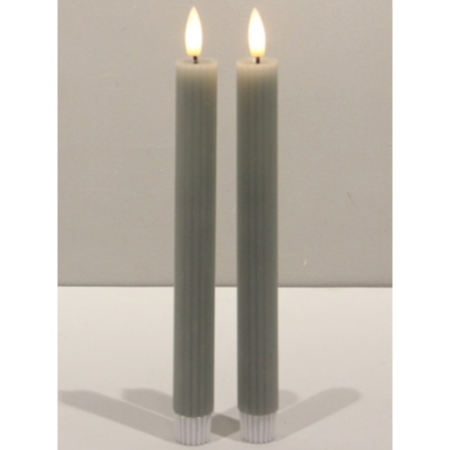 Luxe Collection Natural Glow Sage Ribbed Taper Candles - Candles from the Quanta Home collection.