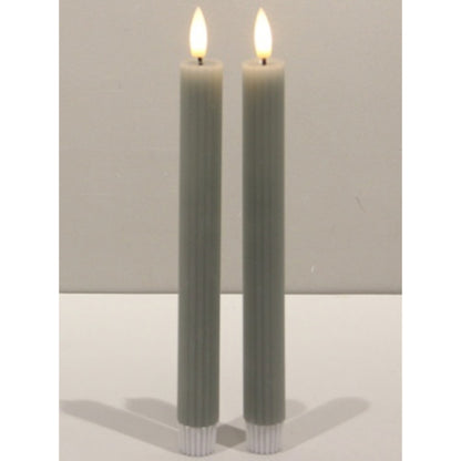 Luxe Collection Natural Glow Sage Ribbed Taper Candles - Candles from the Quanta Home collection.