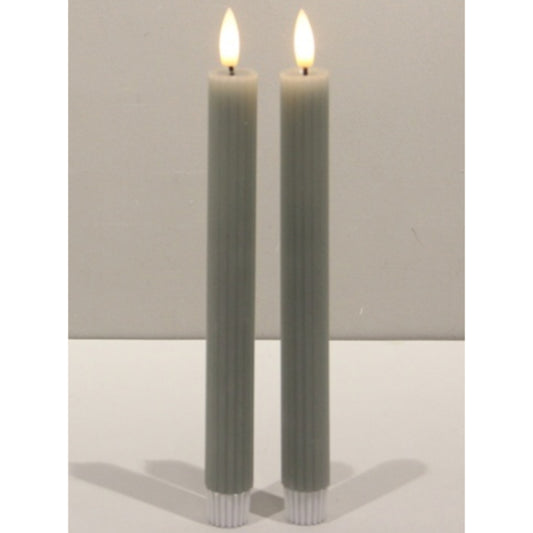 Luxe Collection Natural Glow Sage Ribbed Taper Candles - Candles from the Quanta Home collection.