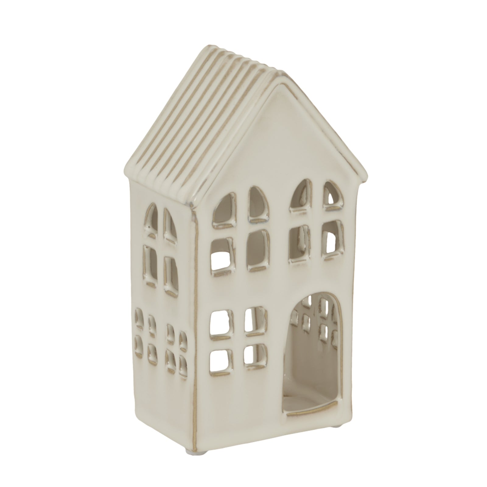 Large White Ceramic House Tea Light Holder - Christmas Candles & Candle Accessories from the Quanta Home collection.