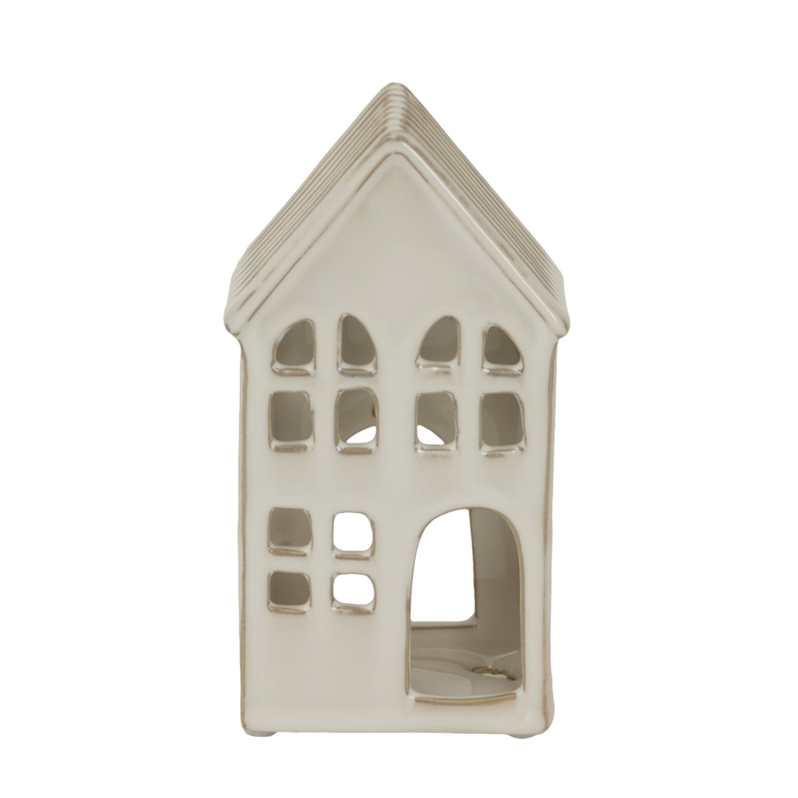 Large White Ceramic House Tea Light Holder - Christmas Candles & Candle Accessories from the Quanta Home collection.