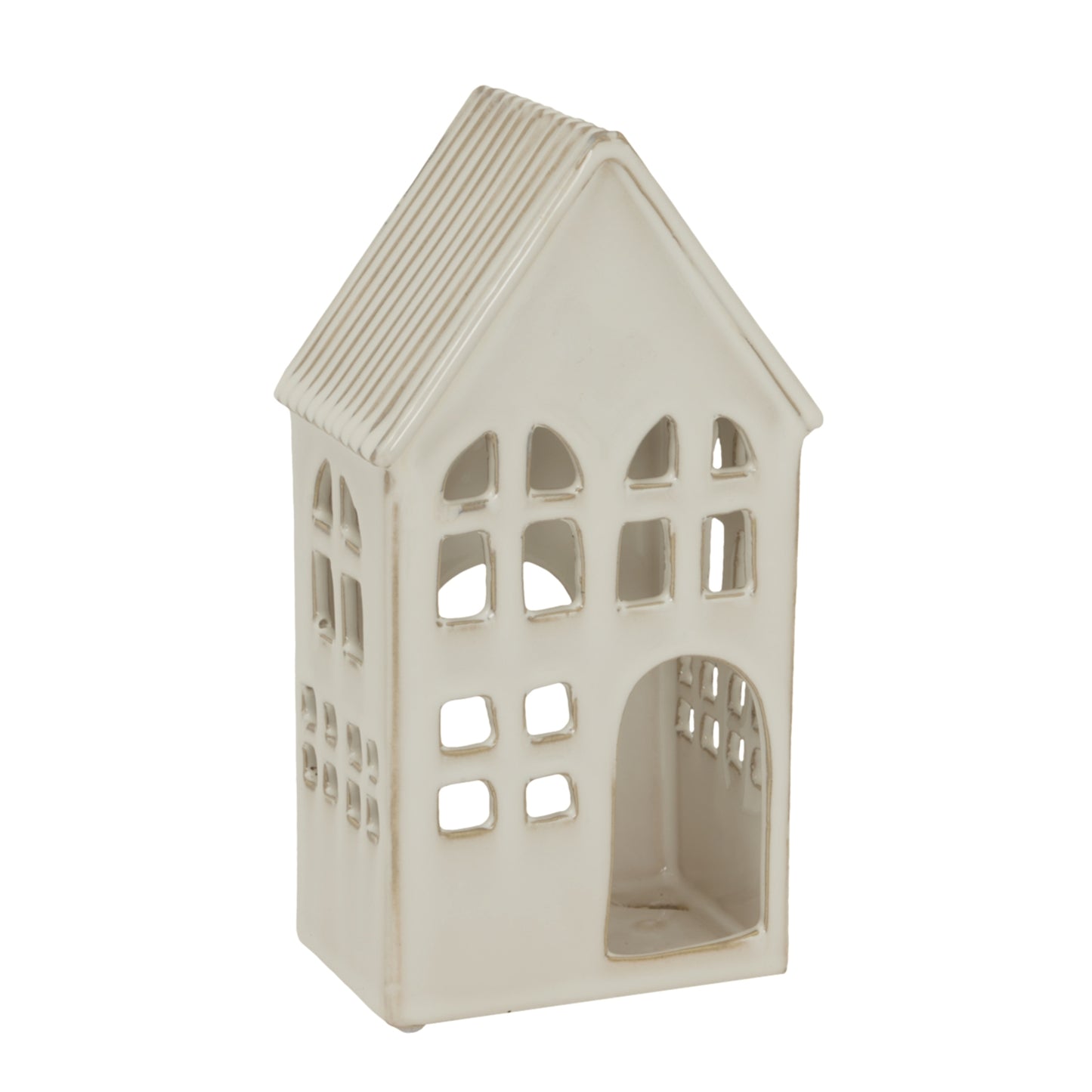 White Ceramic House Tea Light Holder - Christmas Candles & Candle Accessories from the Quanta Home collection.