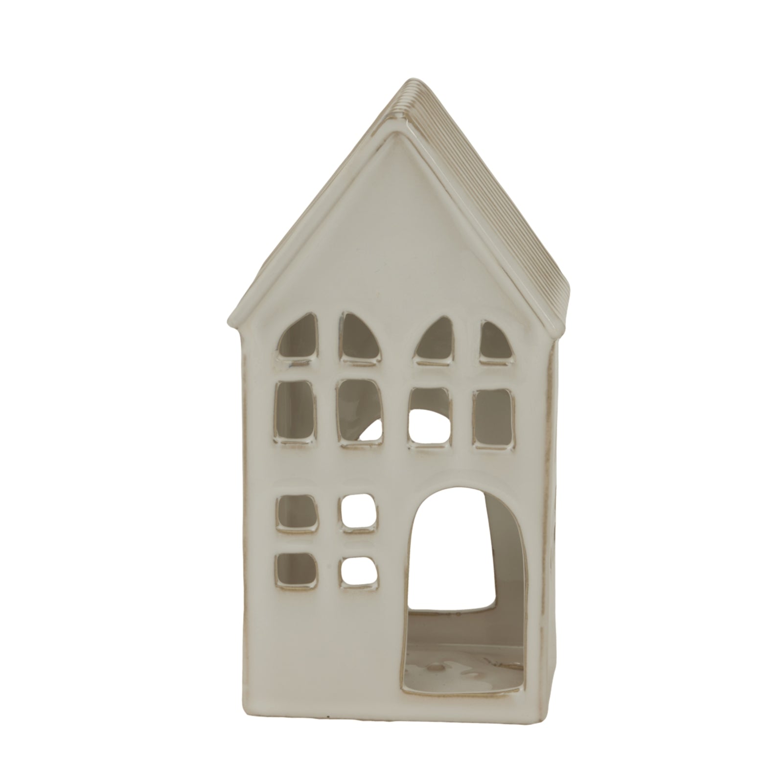 White Ceramic House Tea Light Holder - Christmas Candles & Candle Accessories from the Quanta Home collection.