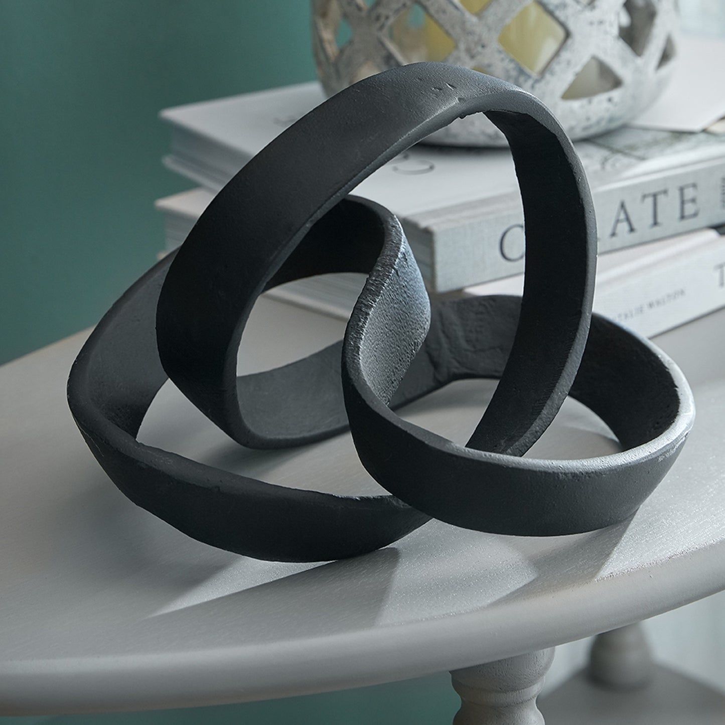 Black Cast Knot Ornament - Ornaments from the Quanta Home collection.